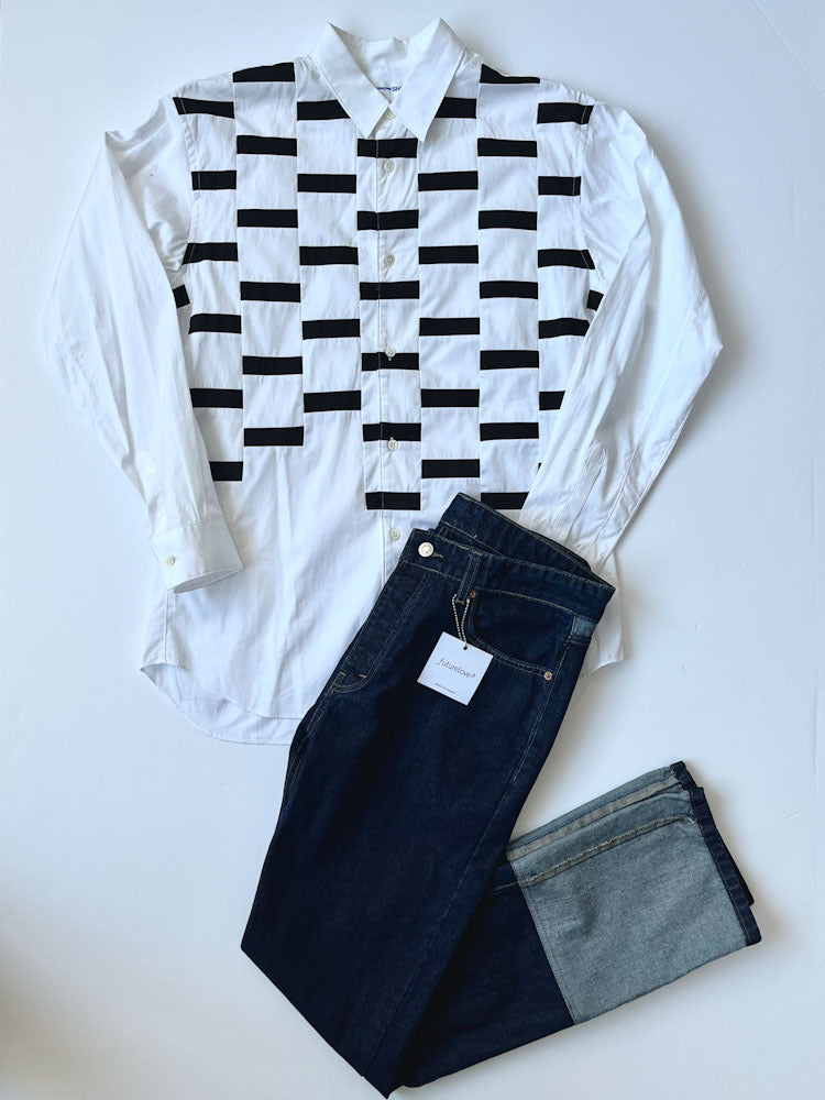 Comme Des Garcons black and white cotton shirt