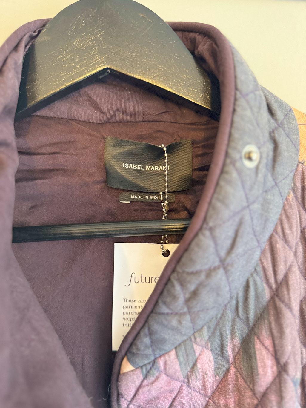 Isabel Marant Qulited Purple Ikat print Jacket.
