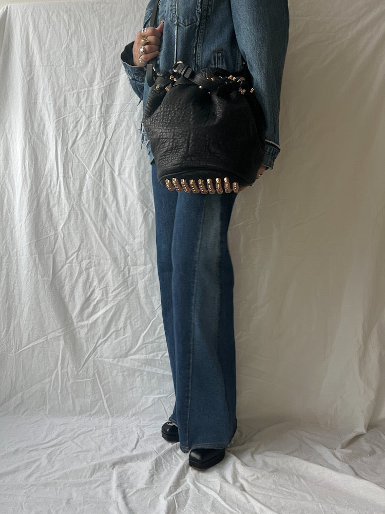 Alexander Wang Black Studded Bucket Bag