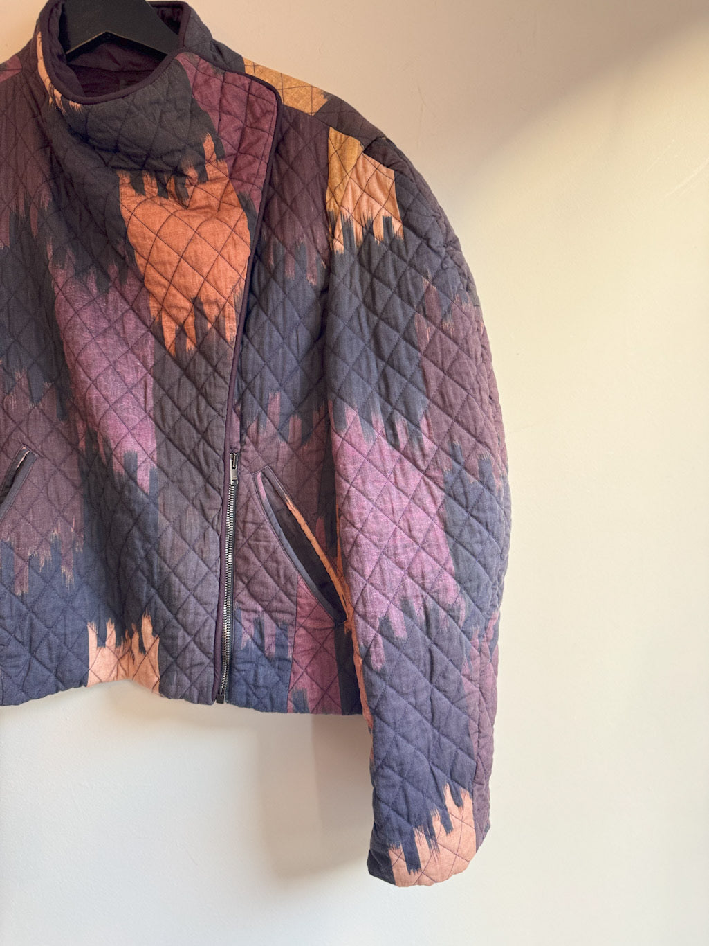 Isabel Marant Qulited Purple Ikat print Jacket.