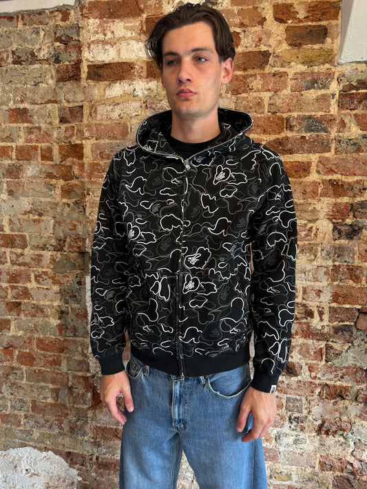 Bape 2006 Black Camo zip front hoodie