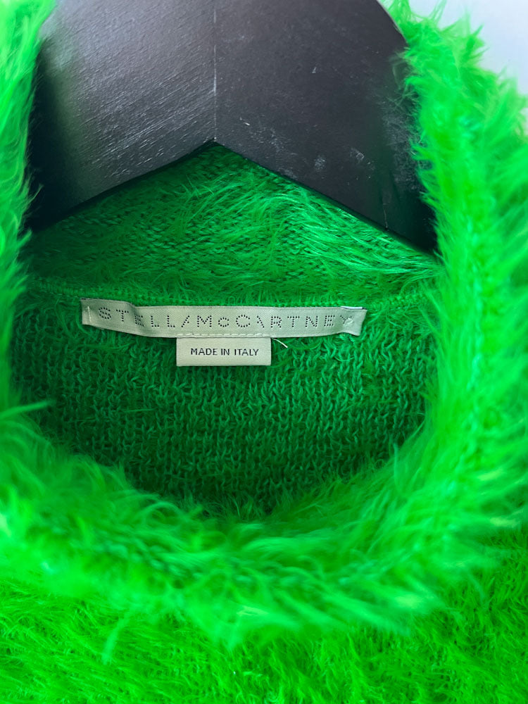 Stella McCartney green fluffy fitted jumper