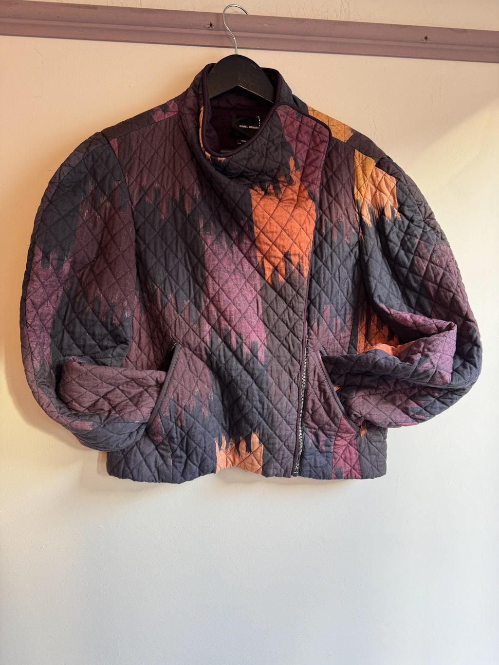 Isabel Marant Qulited Purple Ikat print Jacket.