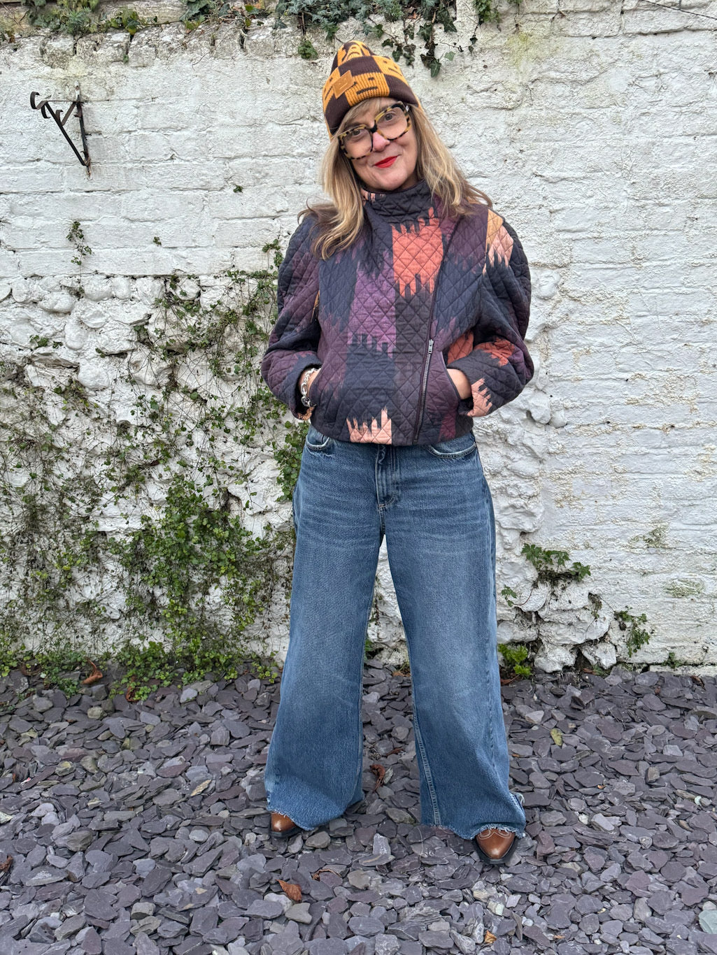 Isabel Marant Qulited Purple Ikat print Jacket.