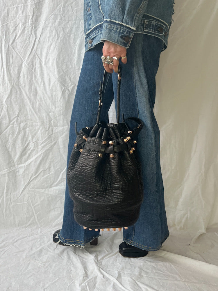 Alexander Wang Black Studded Bucket Bag