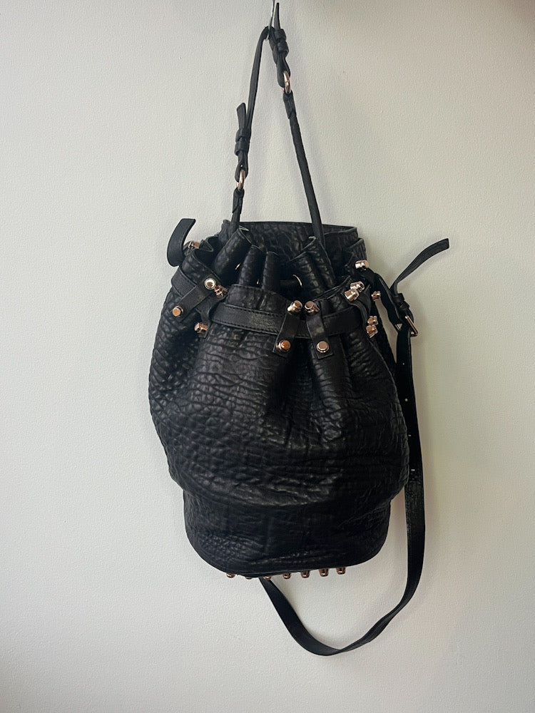 Alexander Wang Black Studded Bucket Bag