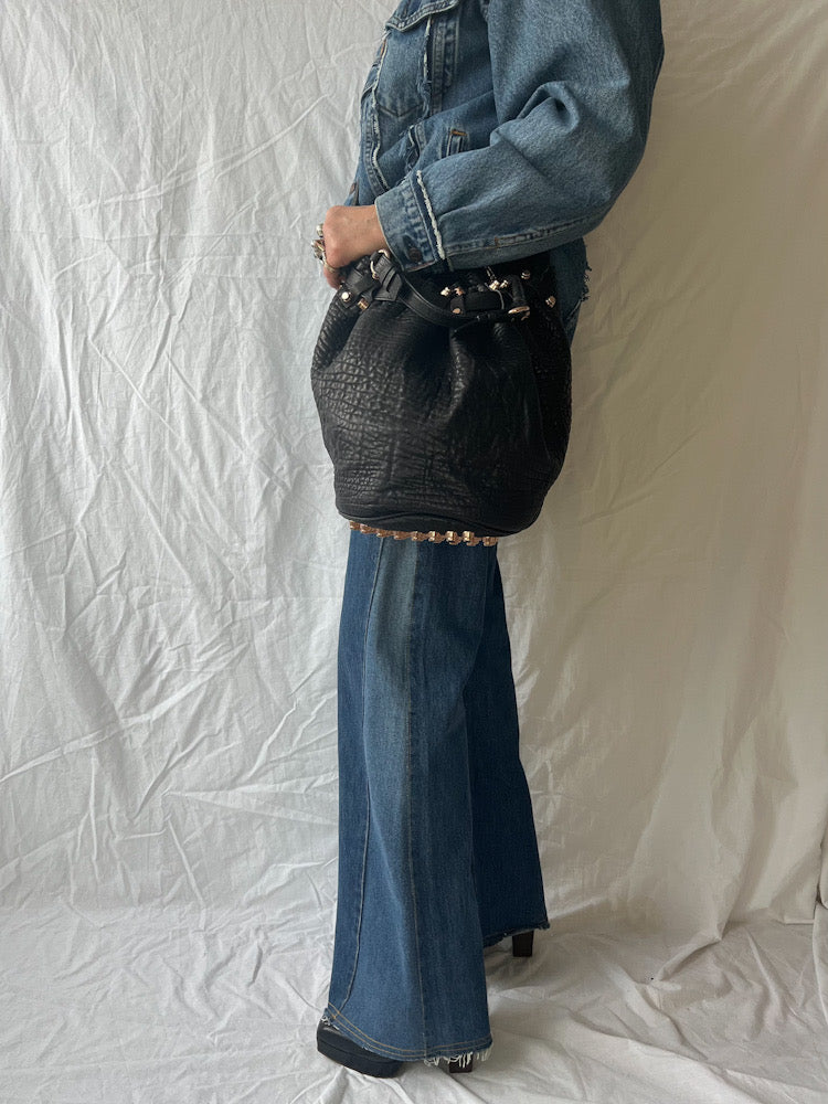 Alexander Wang Black Studded Bucket Bag