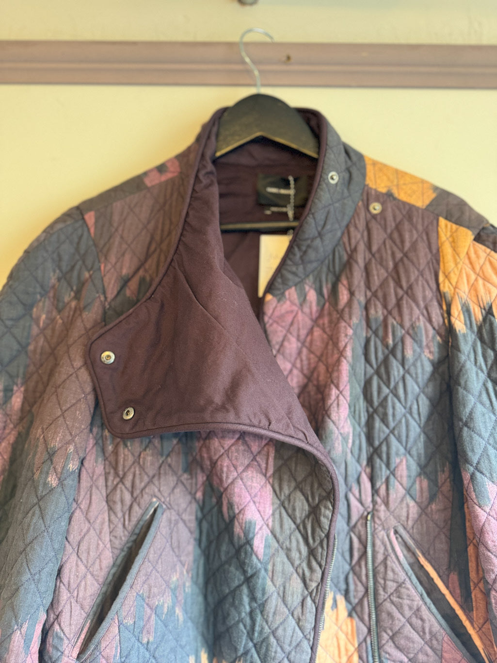 Isabel Marant Qulited Purple Ikat print Jacket.