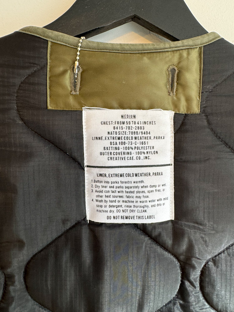 Frankie Shop Black with Khaki Trim Qulited Collarless Liner