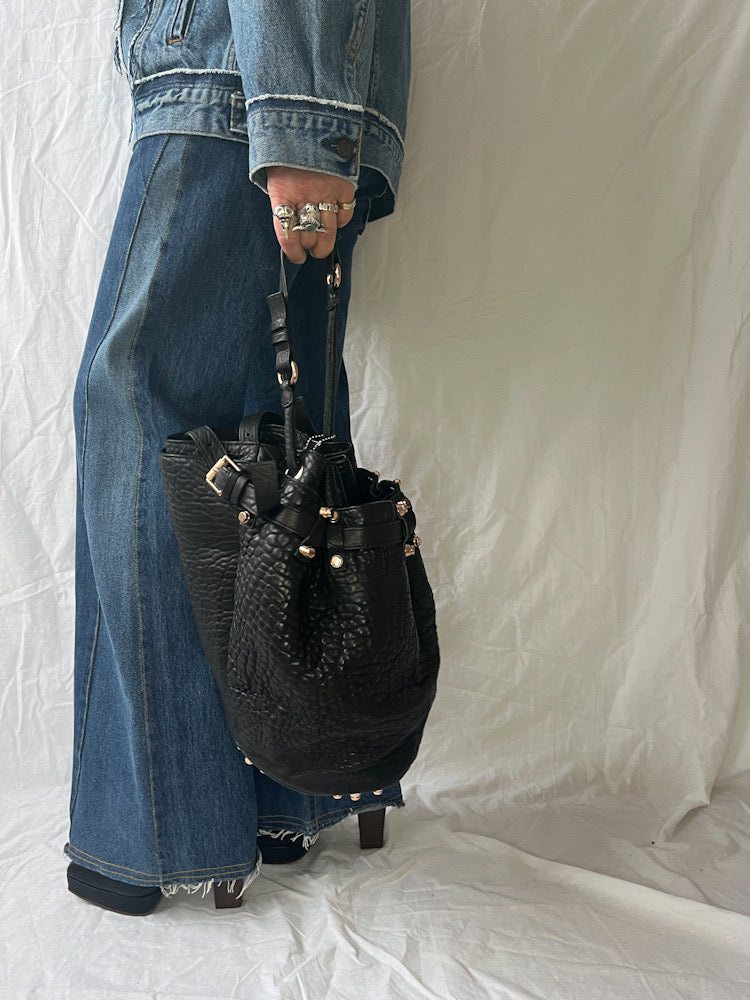 Alexander Wang Black Studded Bucket Bag