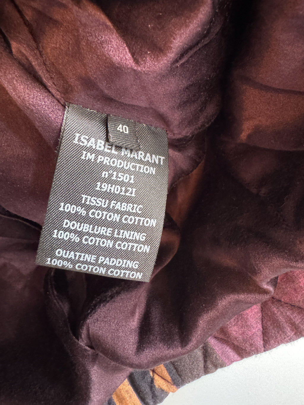 Isabel Marant Qulited Purple Ikat print Jacket.