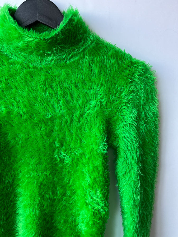 Stella McCartney green fluffy fitted jumper