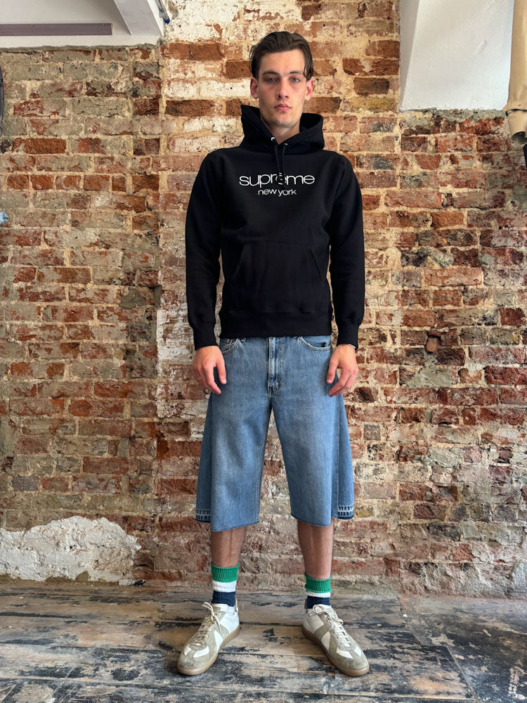 Supreme black New York logo Hoodie.