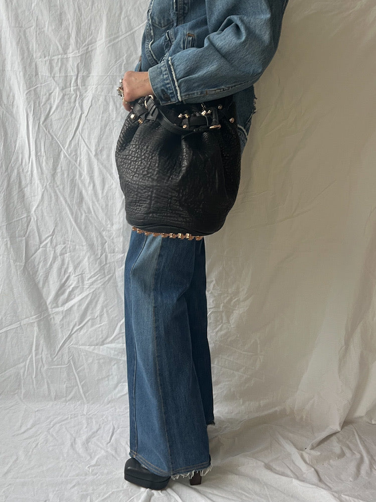 Alexander Wang Black Studded Bucket Bag