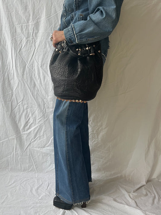 Alexander Wang Black Studded Bucket Bag