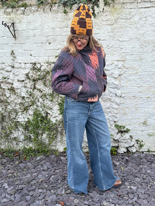 Isabel Marant Qulited Purple Ikat print Jacket.