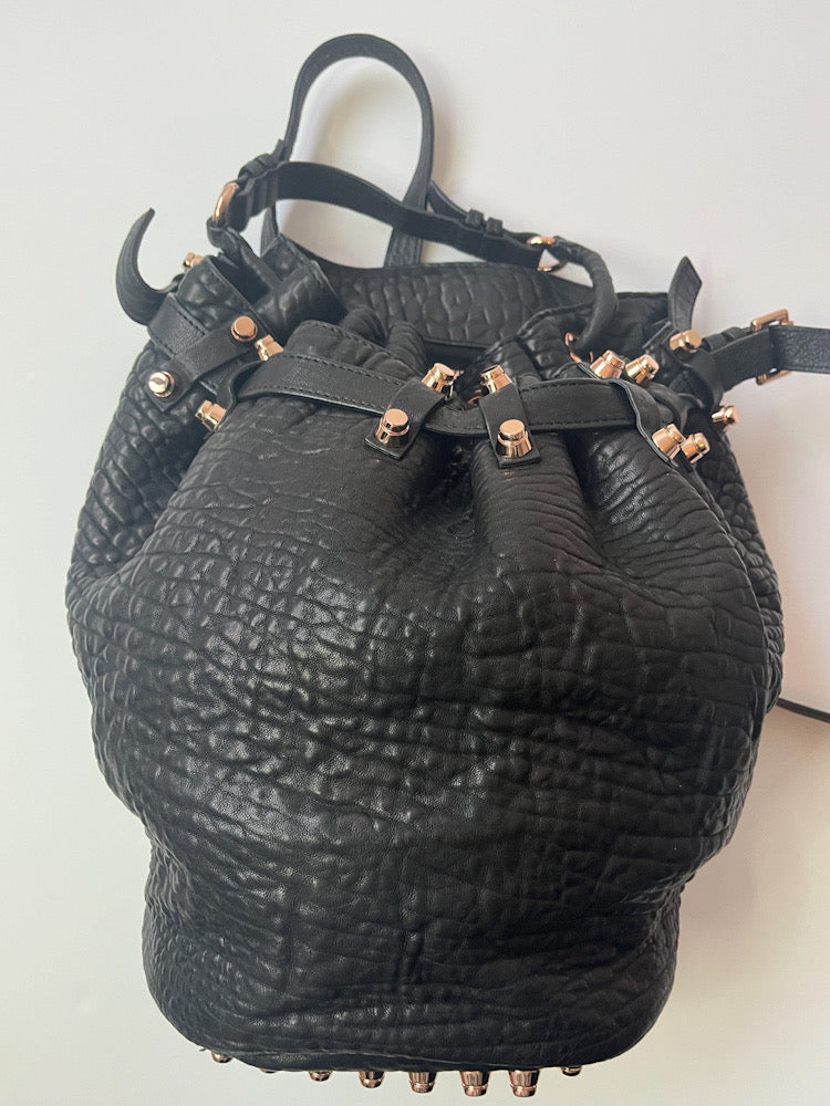 Alexander Wang Black Studded Bucket Bag