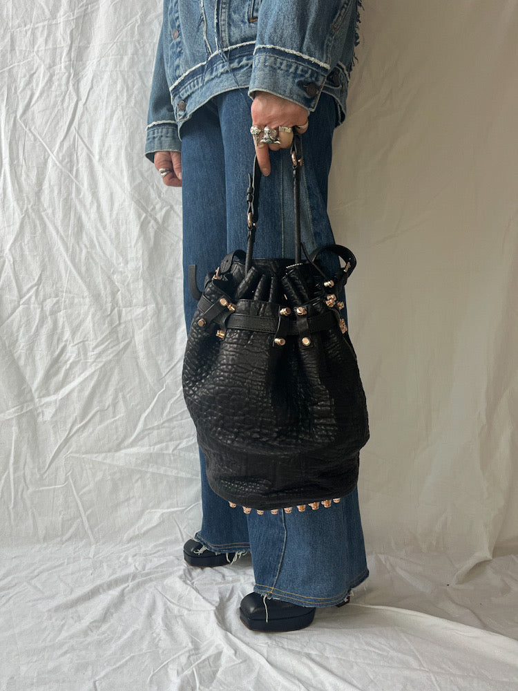 Alexander Wang Black Studded Bucket Bag