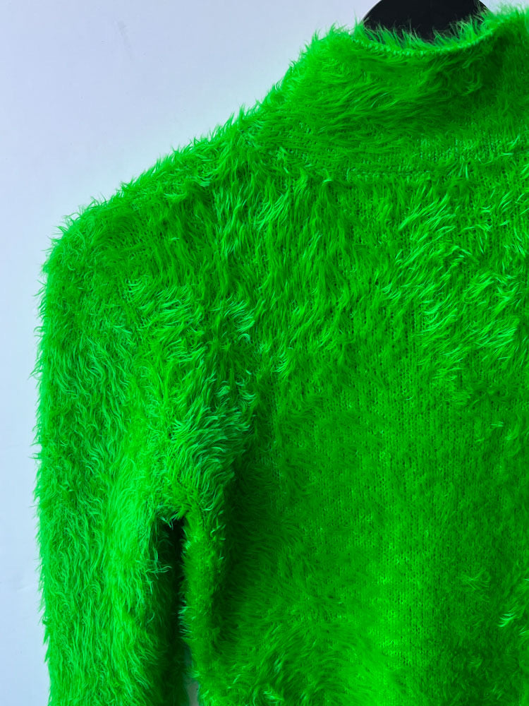 Stella McCartney green fluffy fitted jumper