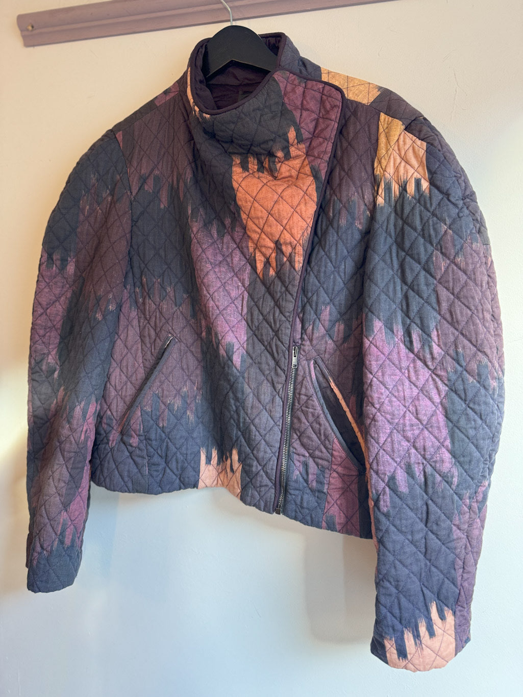 Isabel Marant Qulited Purple Ikat print Jacket.