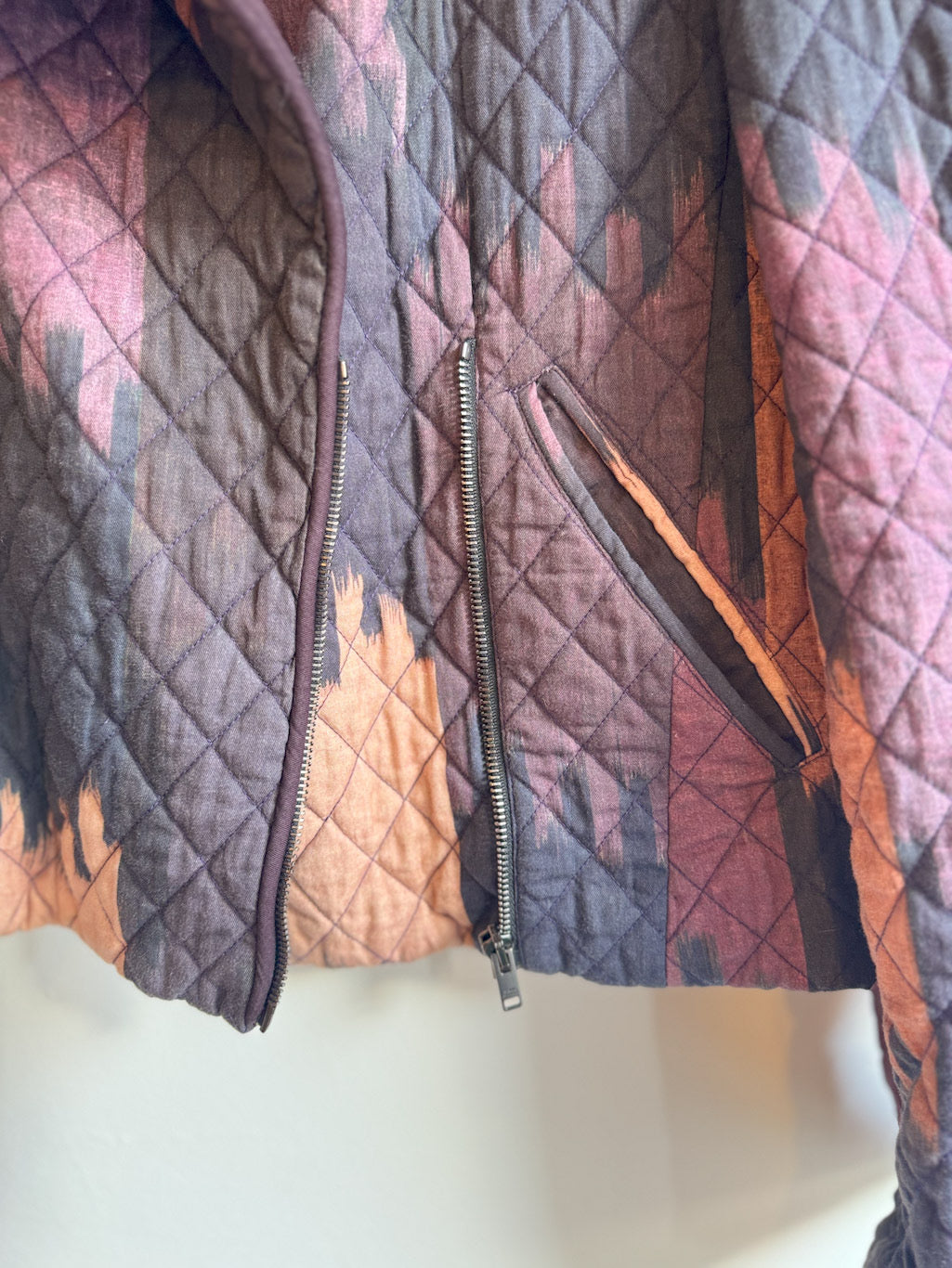 Isabel Marant Qulited Purple Ikat print Jacket.