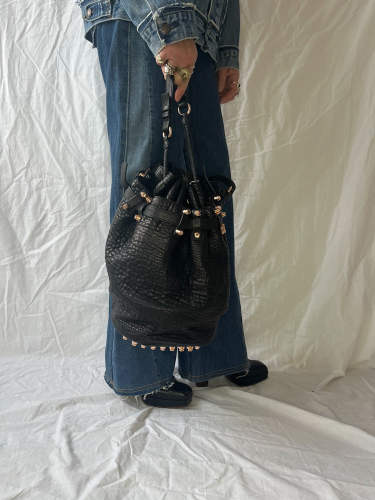 Alexander Wang Black Studded Bucket Bag