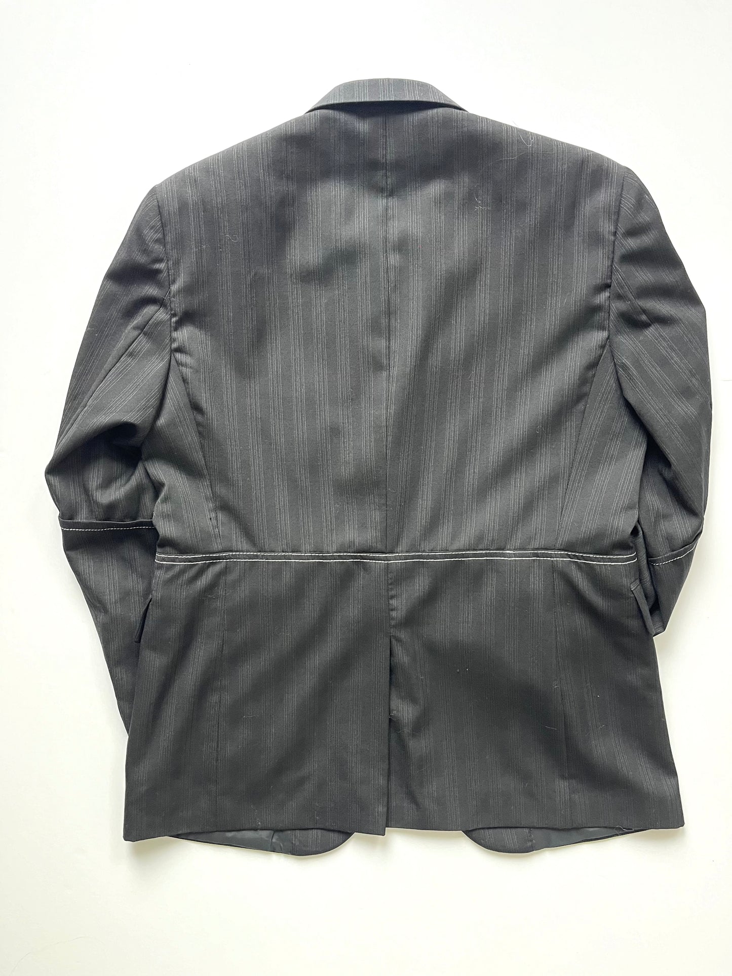 Bailey Black Upcycled YSL Pinstripe Suit Jacket.
