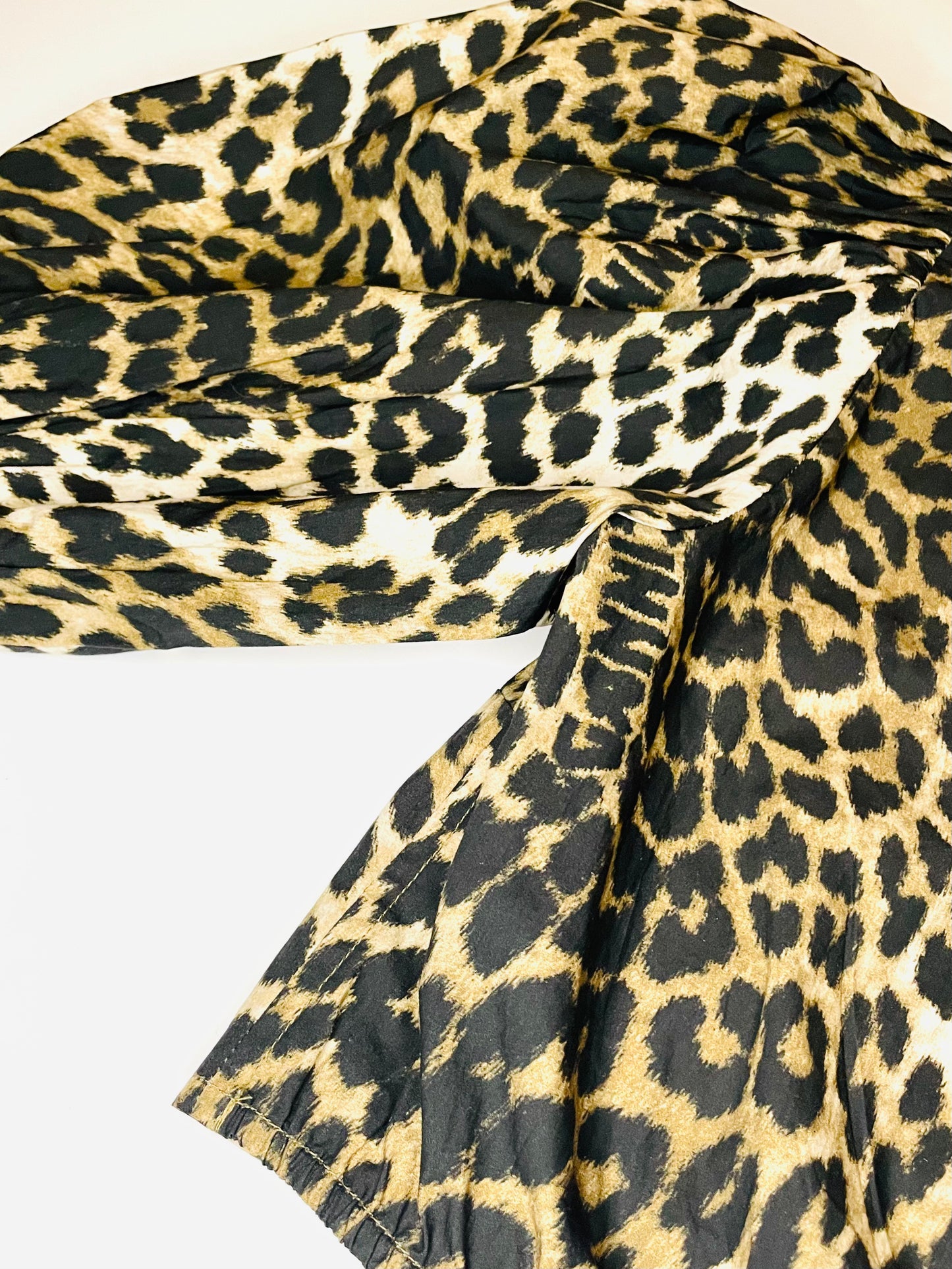 Ganni leopard print zip front cropped top