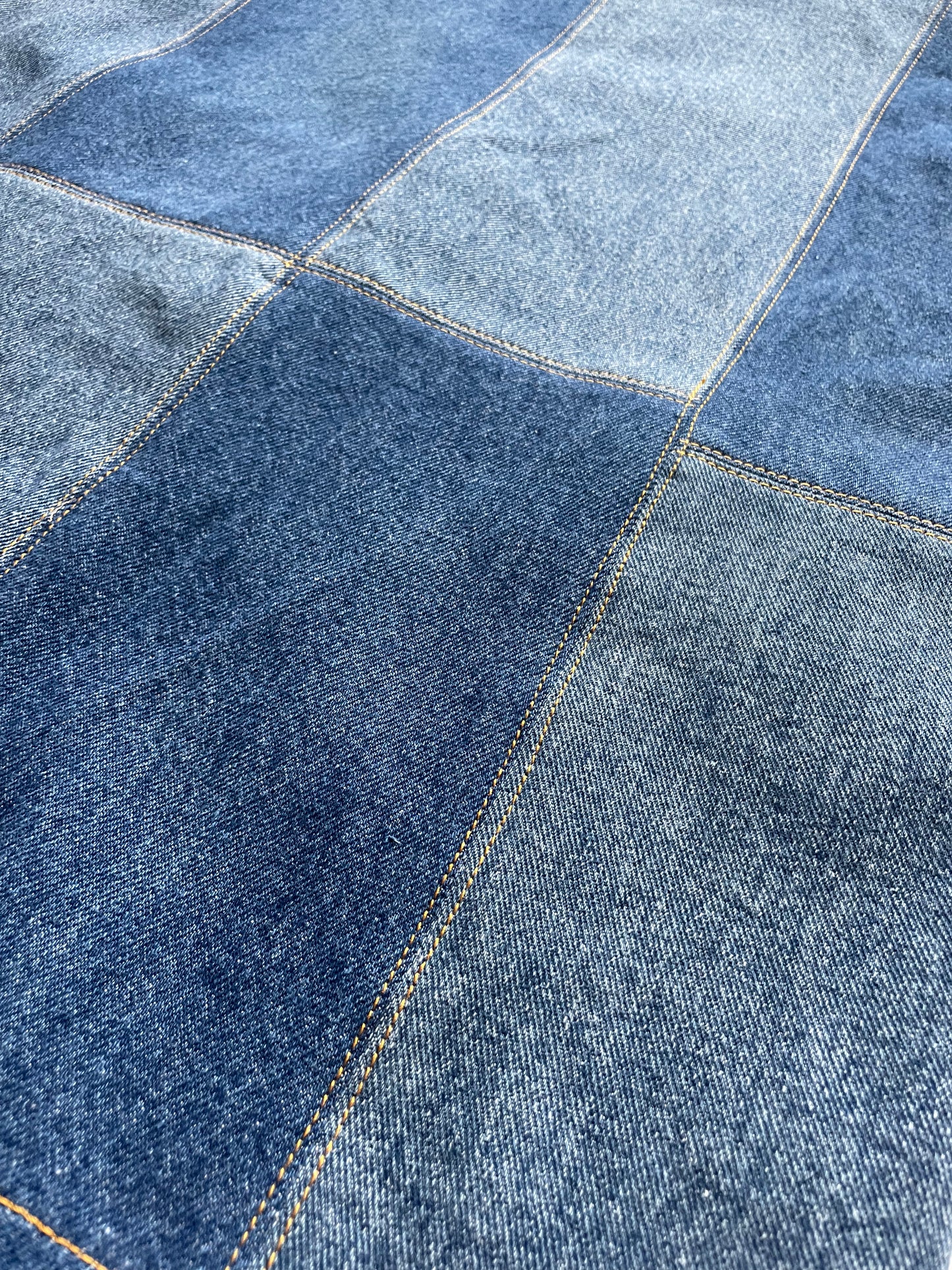 Berenice Blue Denim Patchwork Oversized Blazer