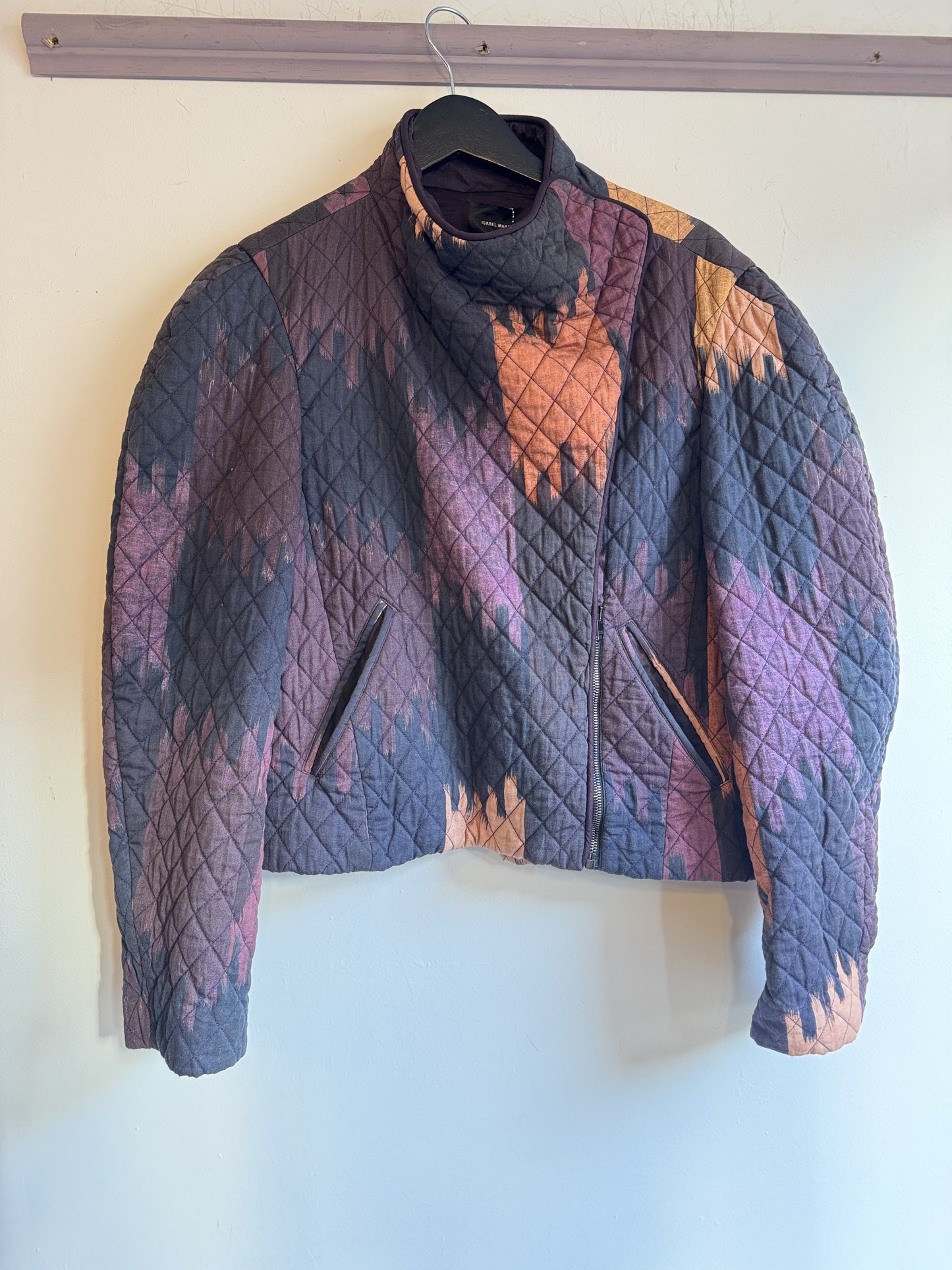 Isabel Marant Qulited Purple Ikat print Jacket.