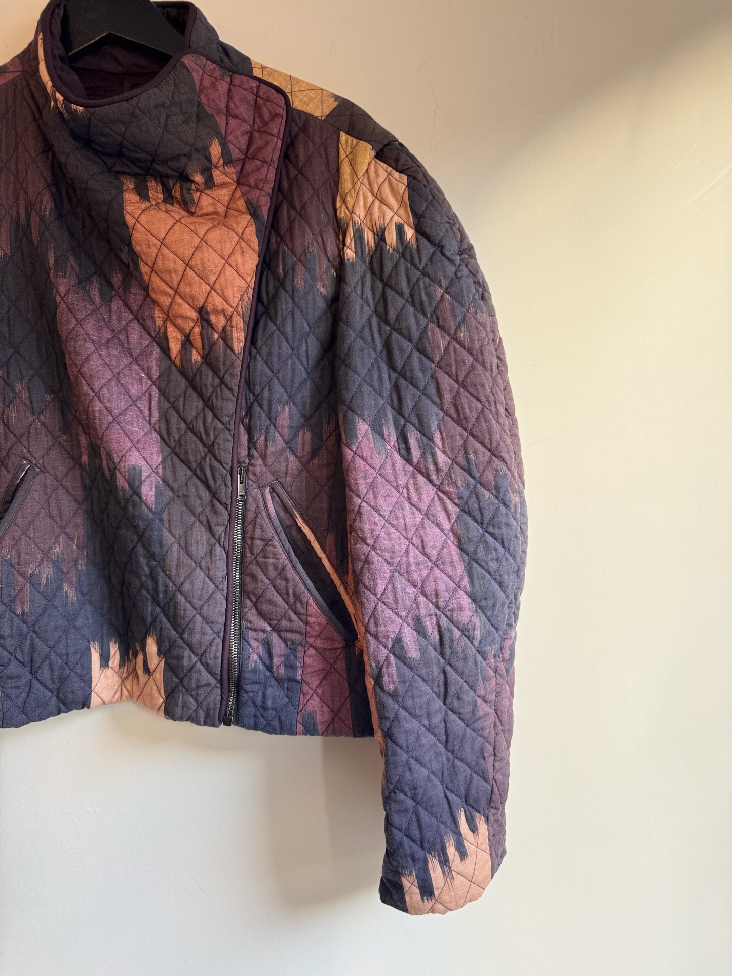 Isabel Marant Qulited Purple Ikat print Jacket.