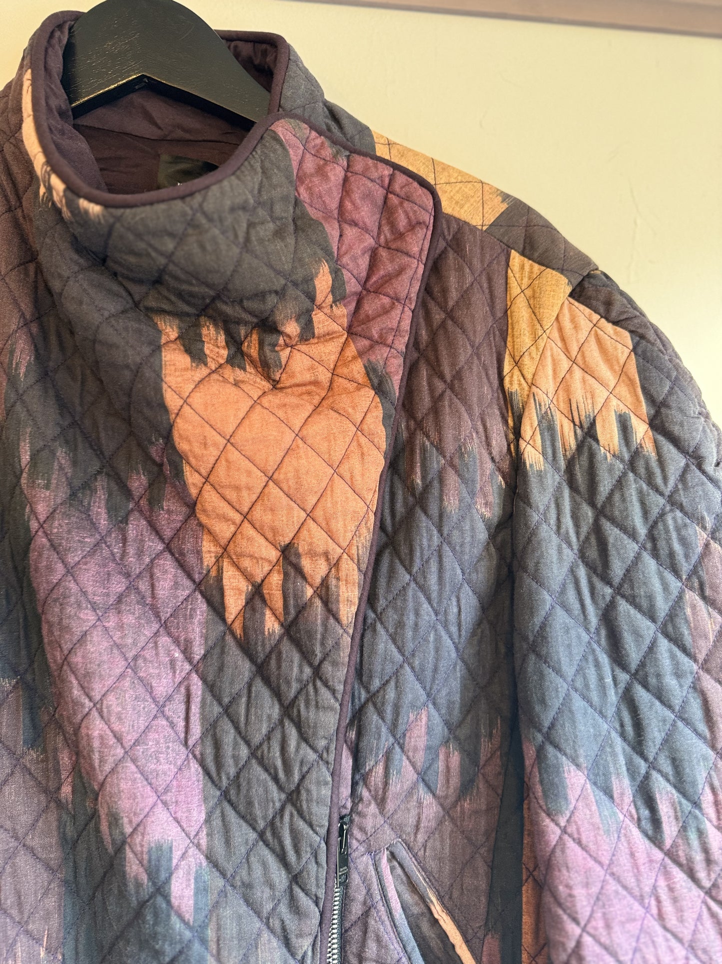 Isabel Marant Qulited Purple Ikat print Jacket.