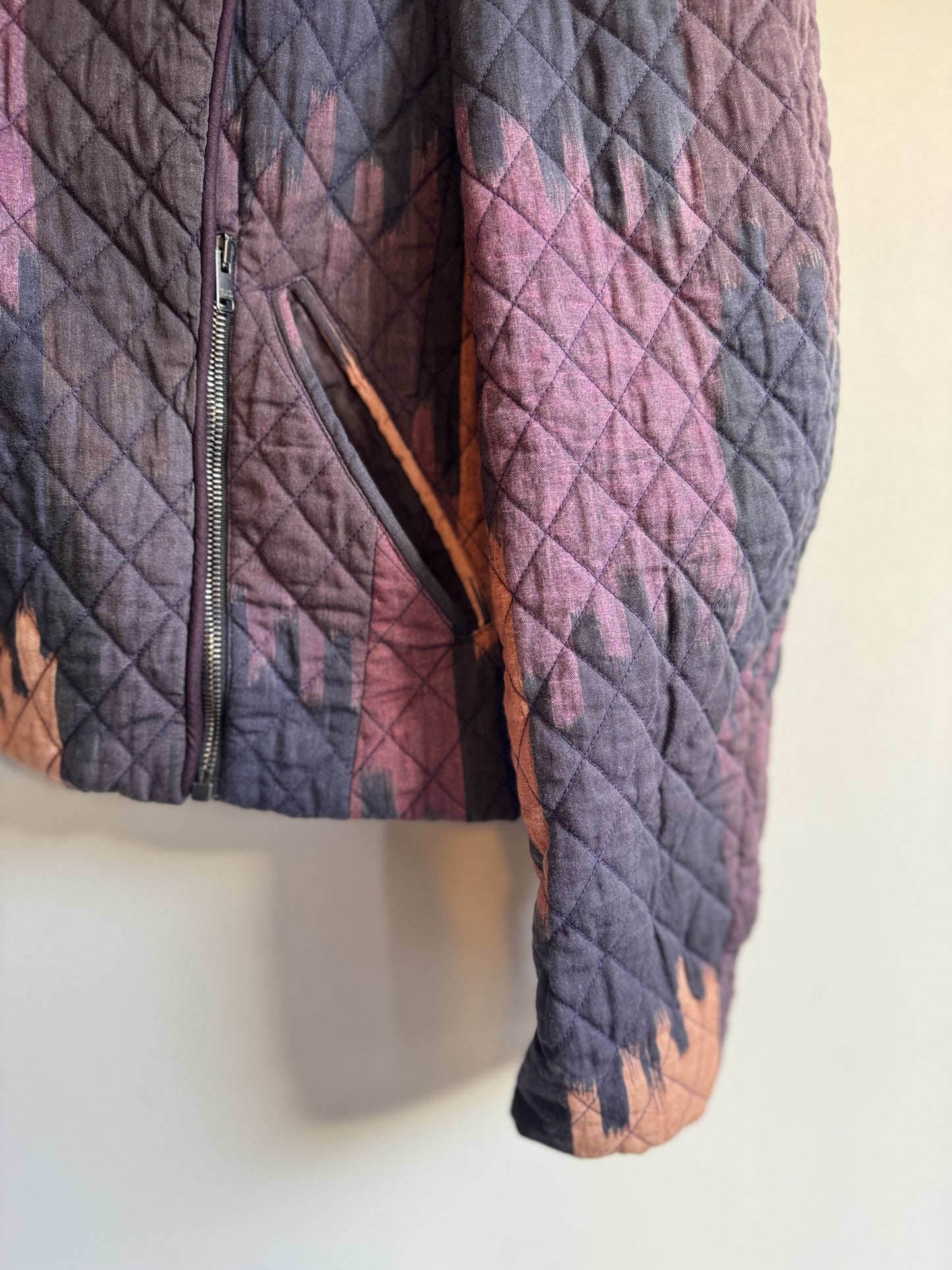 Isabel Marant Qulited Purple Ikat print Jacket.