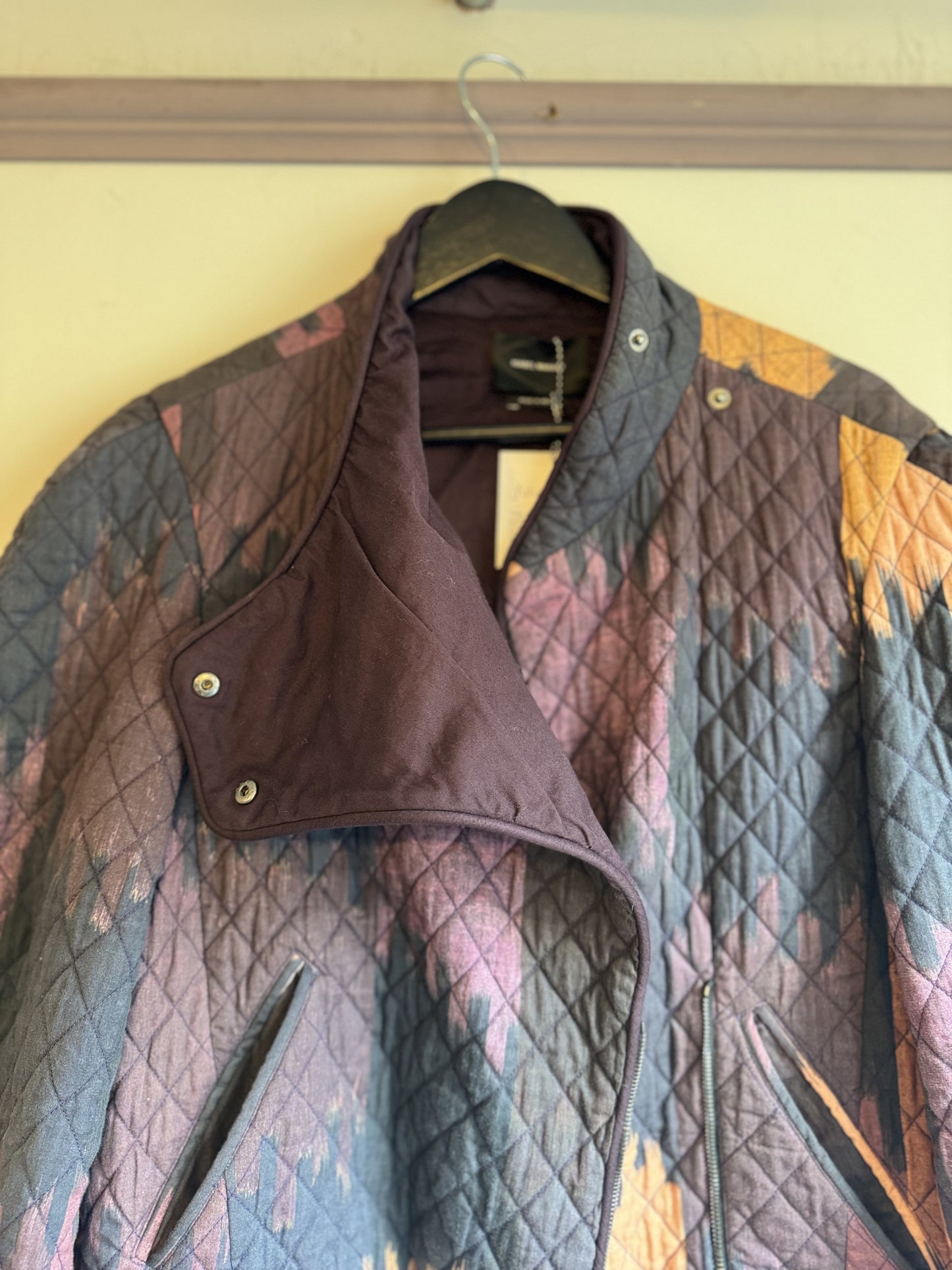 Isabel Marant Qulited Purple Ikat print Jacket.
