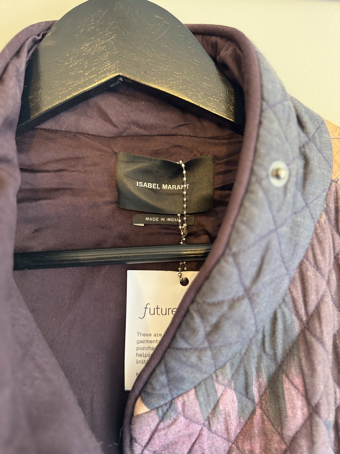 Isabel Marant Qulited Purple Ikat print Jacket.