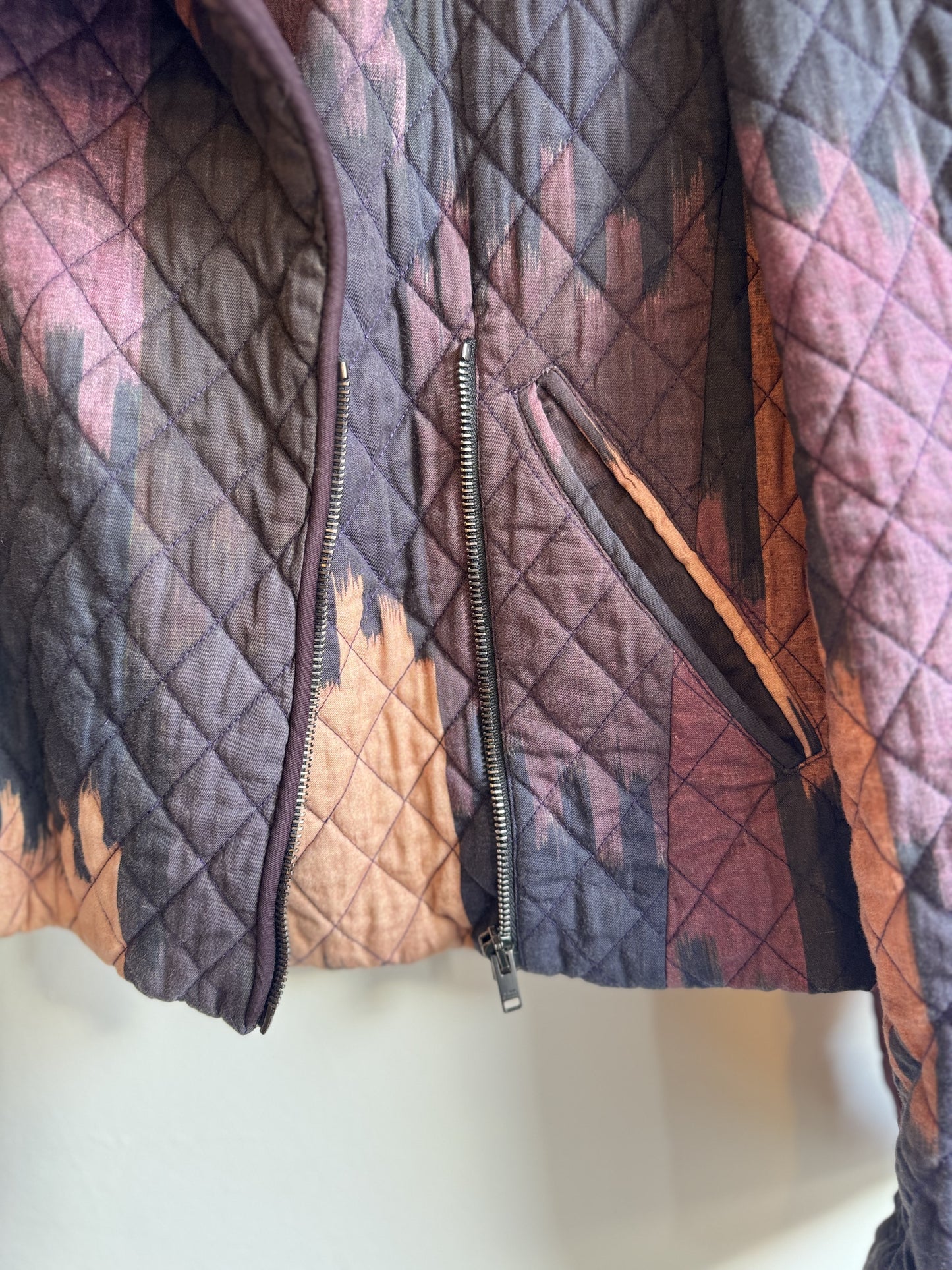 Isabel Marant Qulited Purple Ikat print Jacket.