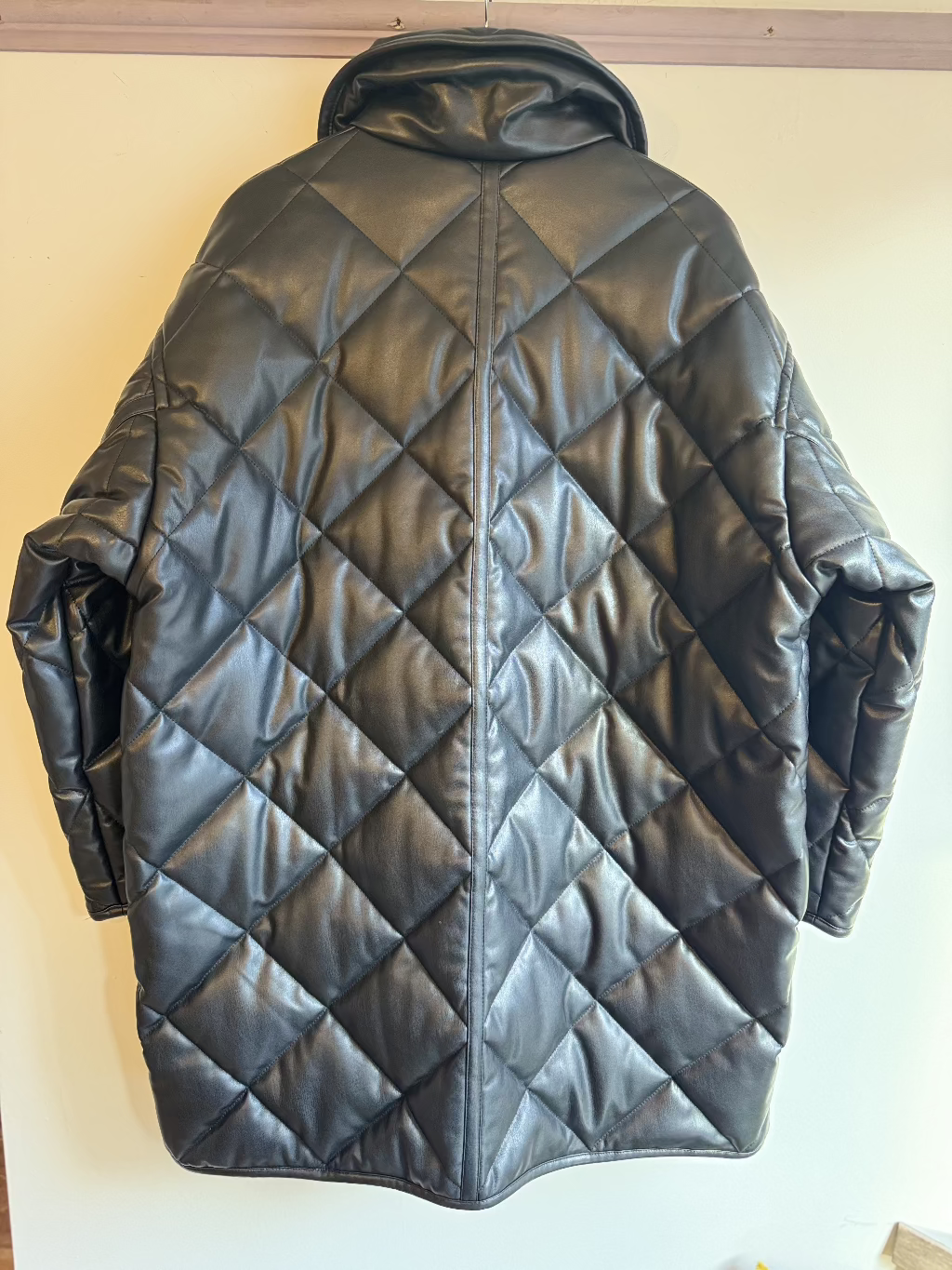 Stand Studio Black Faux leather quilted jacket