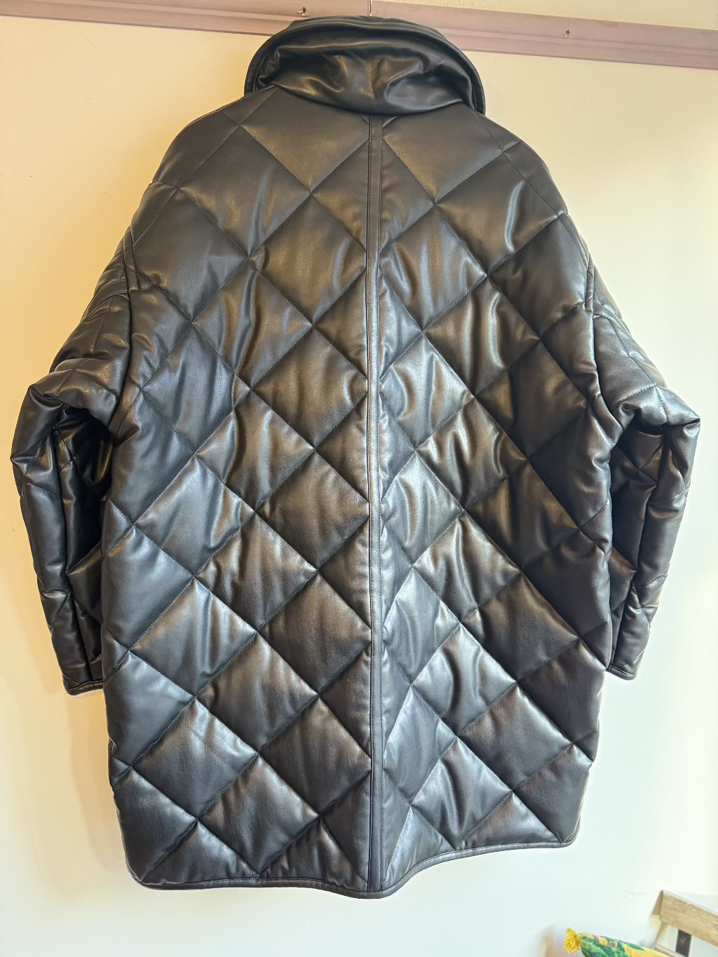 Stand Studio Black Faux leather quilted jacket