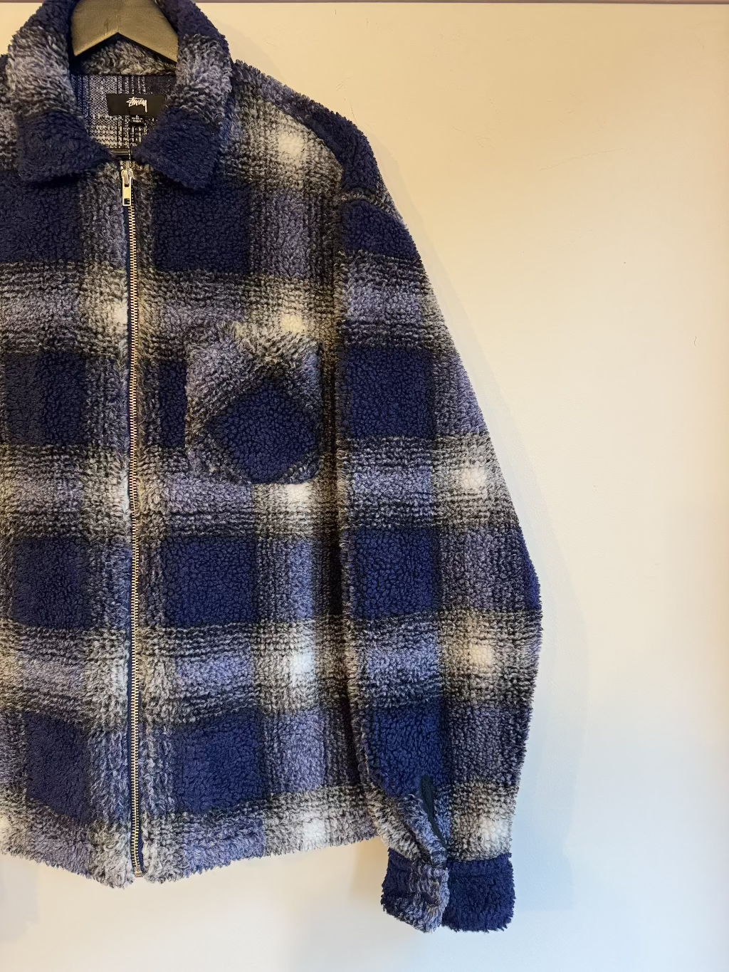 Stussy Blue Check Fleece Jacket