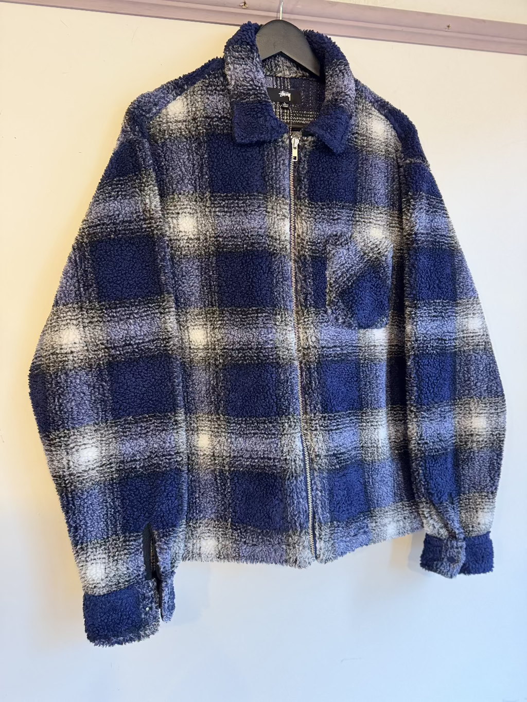 Stussy Blue Check Fleece Jacket