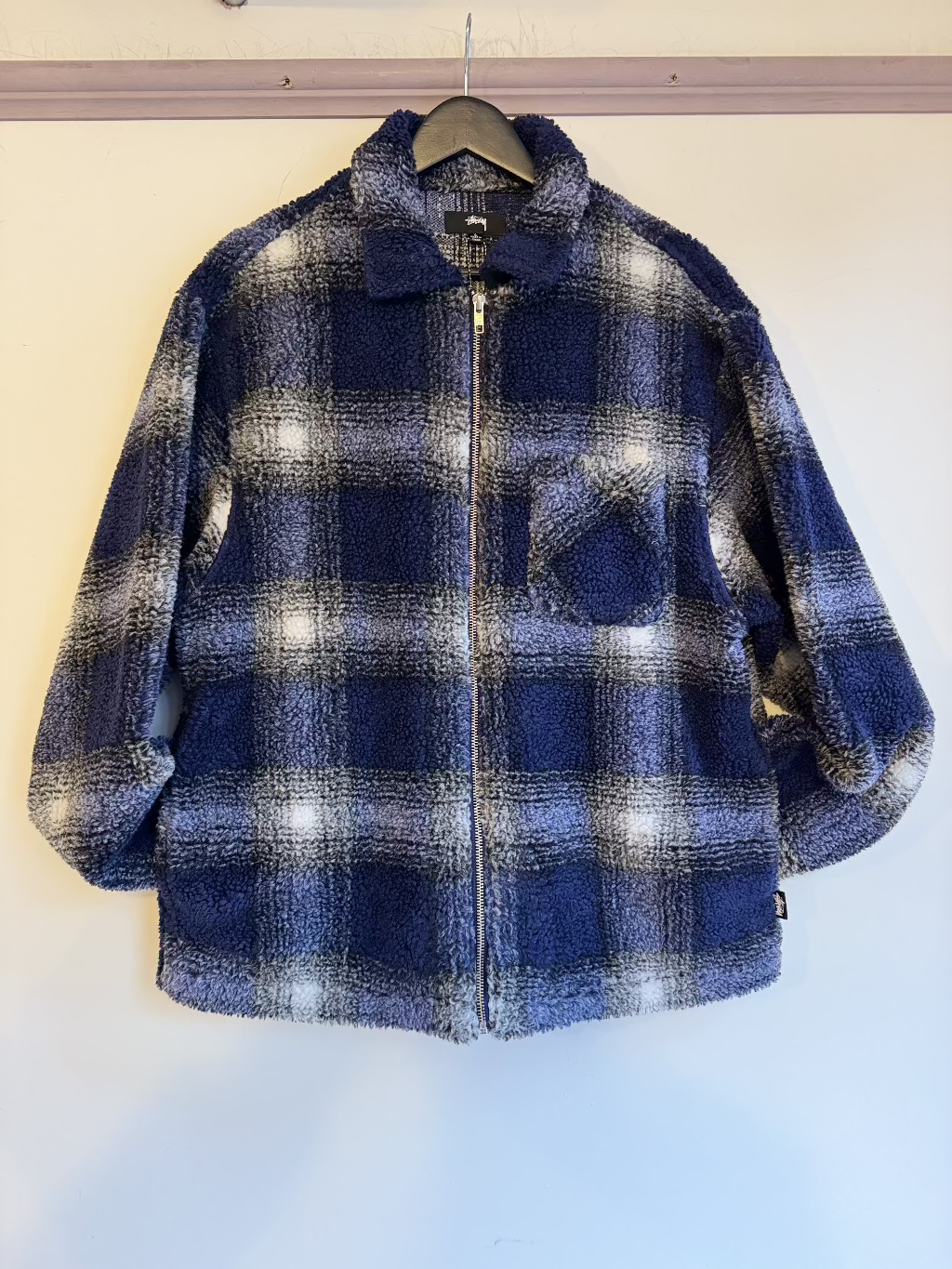 Stussy Blue Check Fleece Jacket