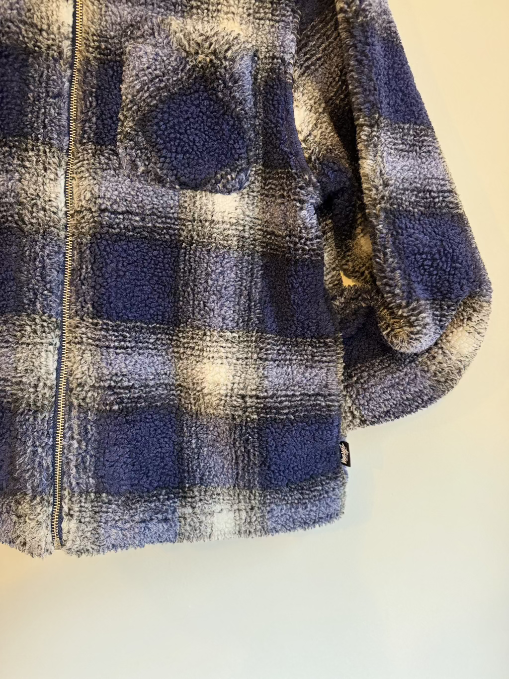 Stussy Blue Check Fleece Jacket