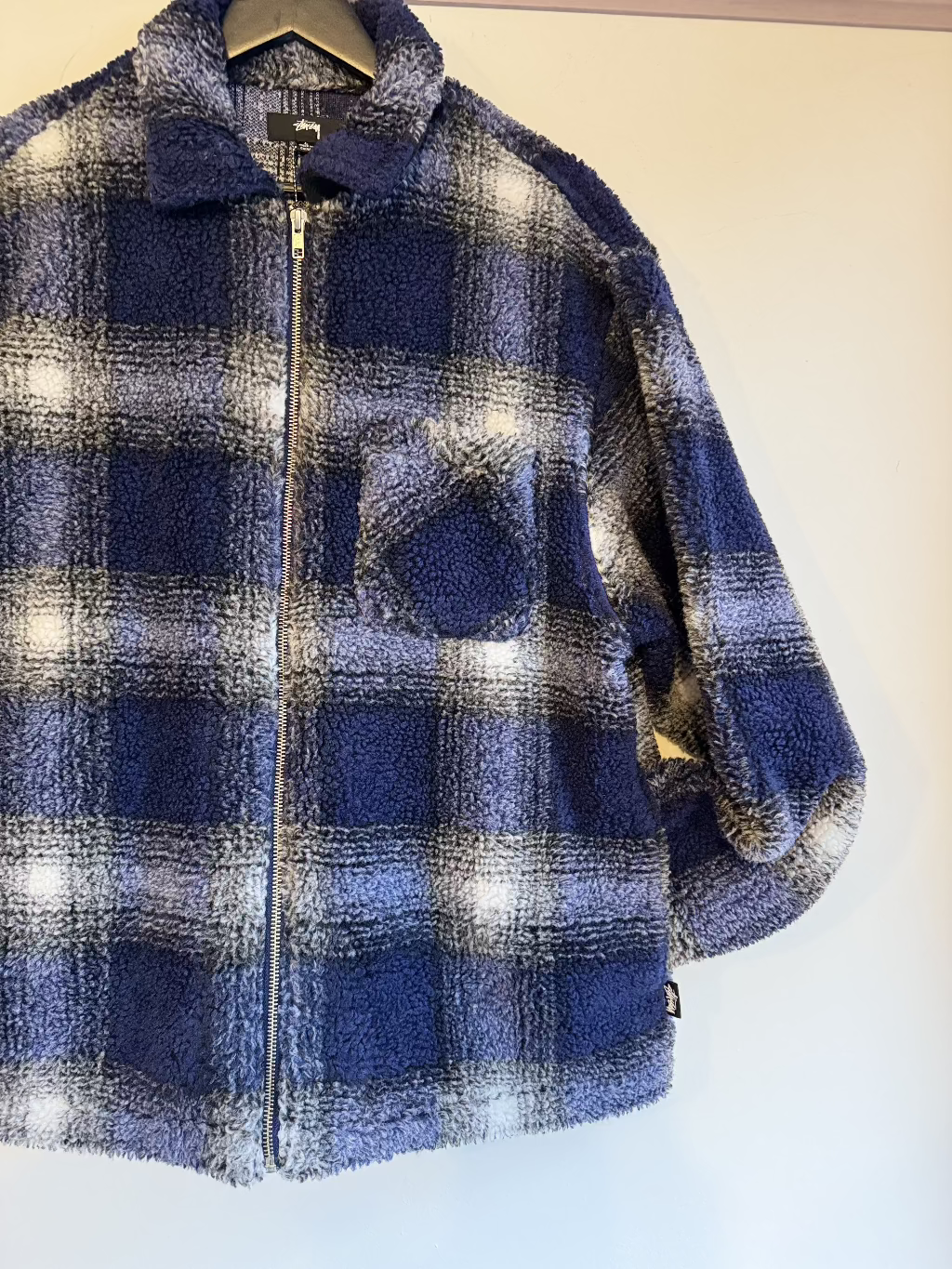 Stussy Blue Check Fleece Jacket