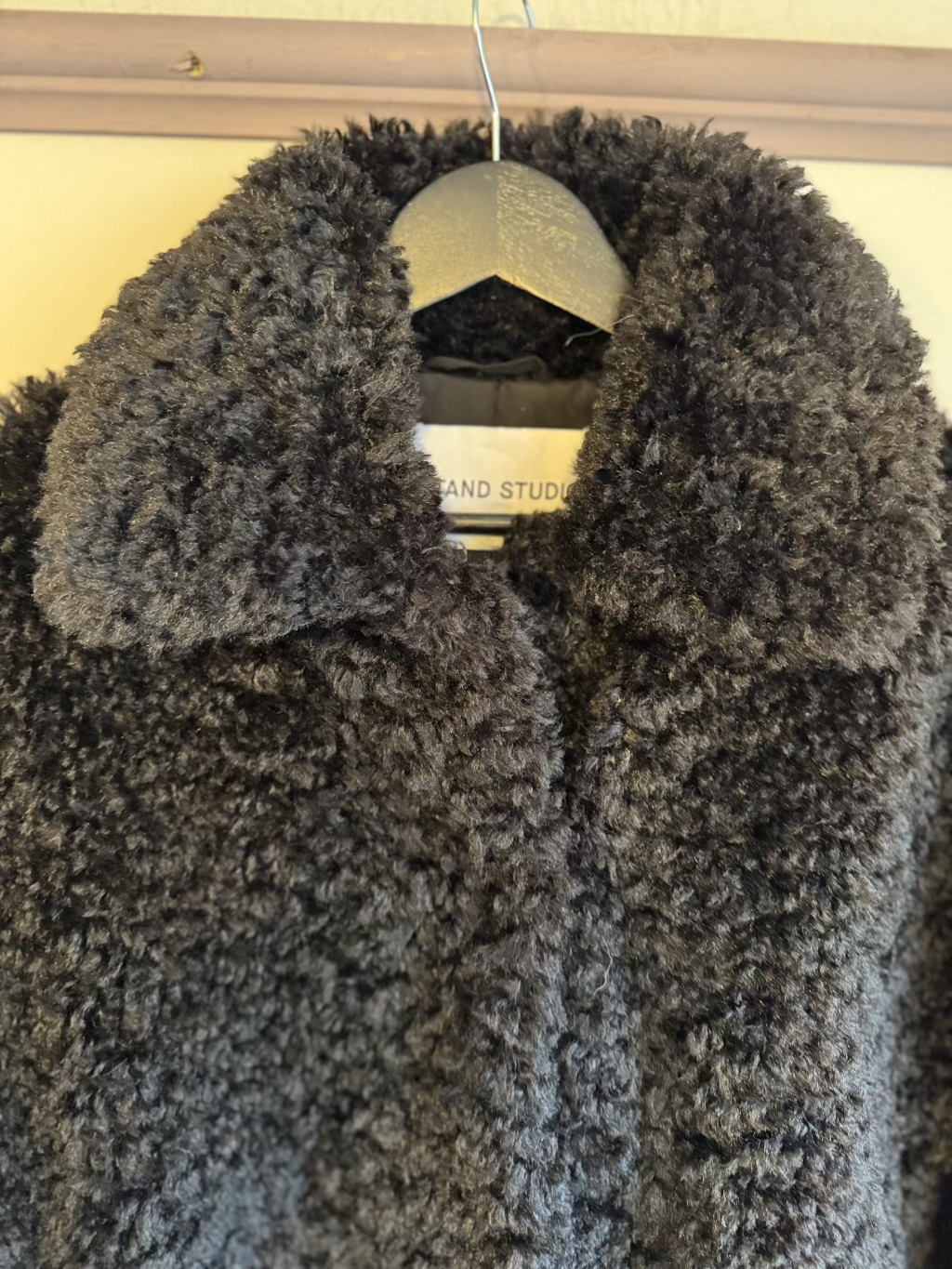 Stand Studio black Teddy fur jacket