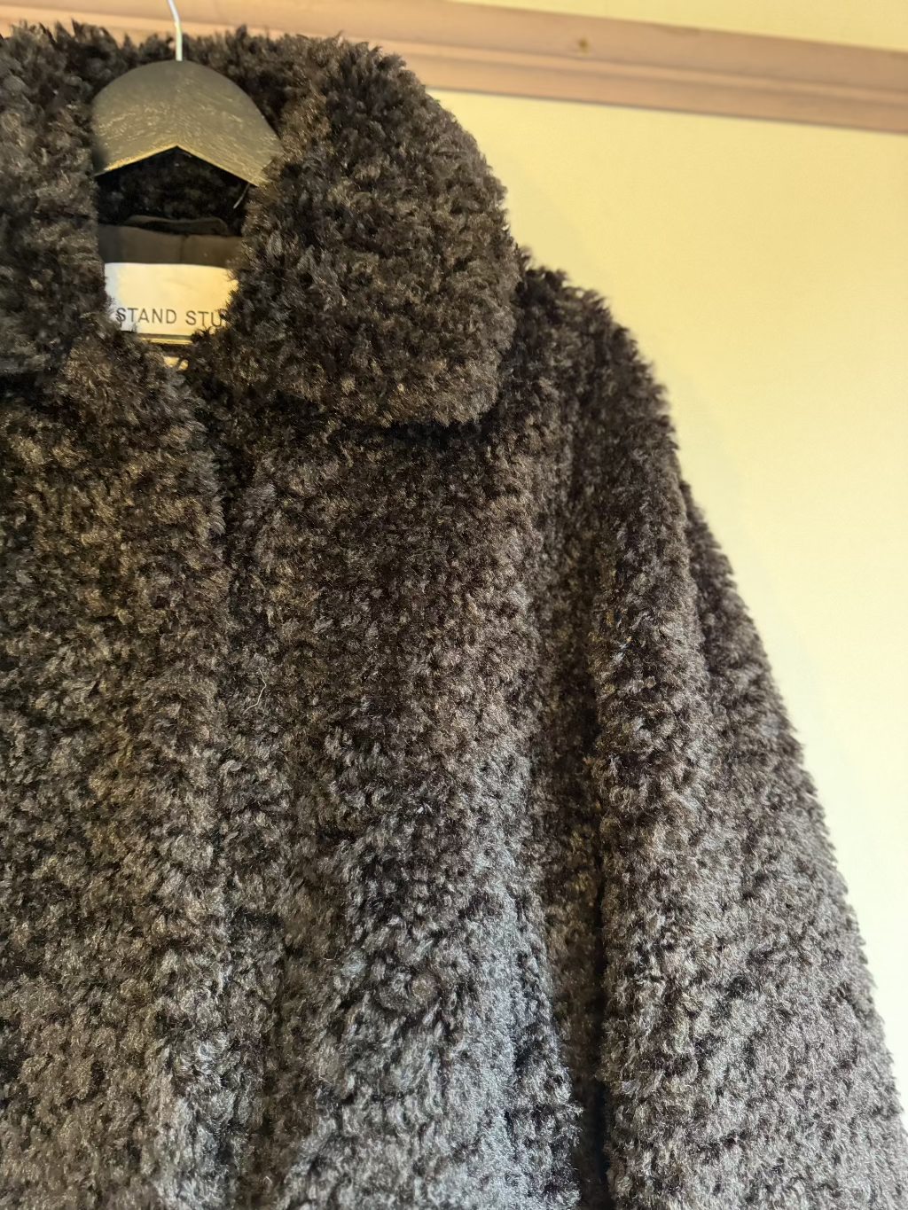 Stand Studio black Teddy fur jacket