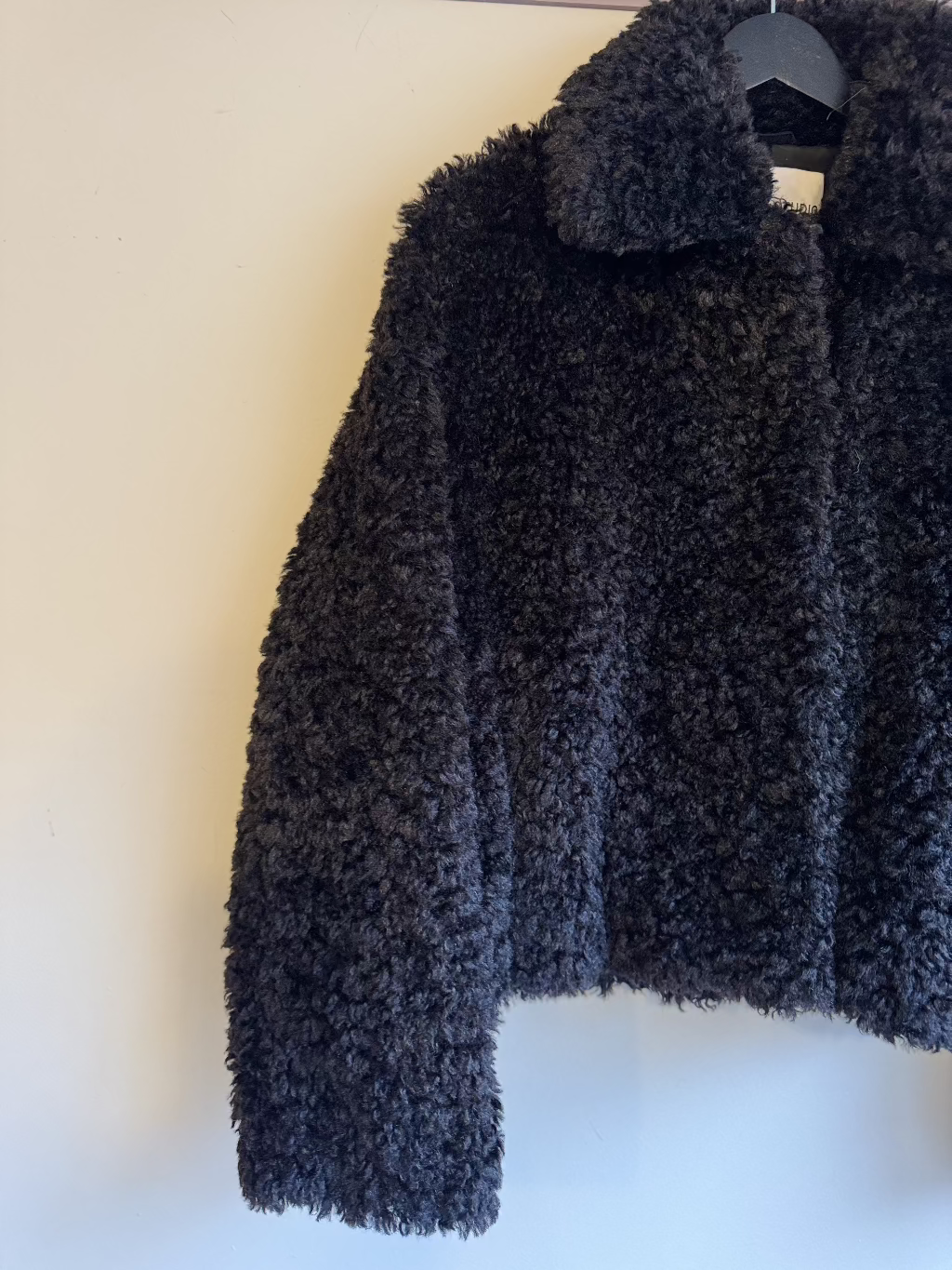 Stand Studio black Teddy fur jacket
