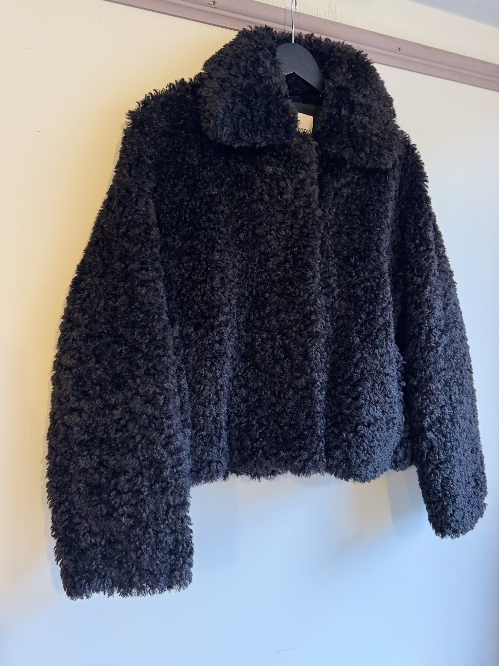 Stand Studio black Teddy fur jacket