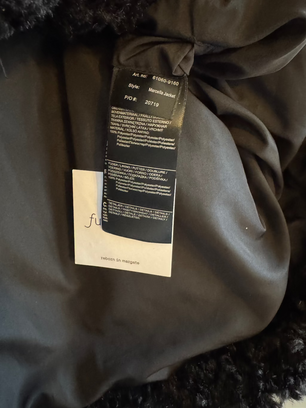 Stand Studio black Teddy fur jacket