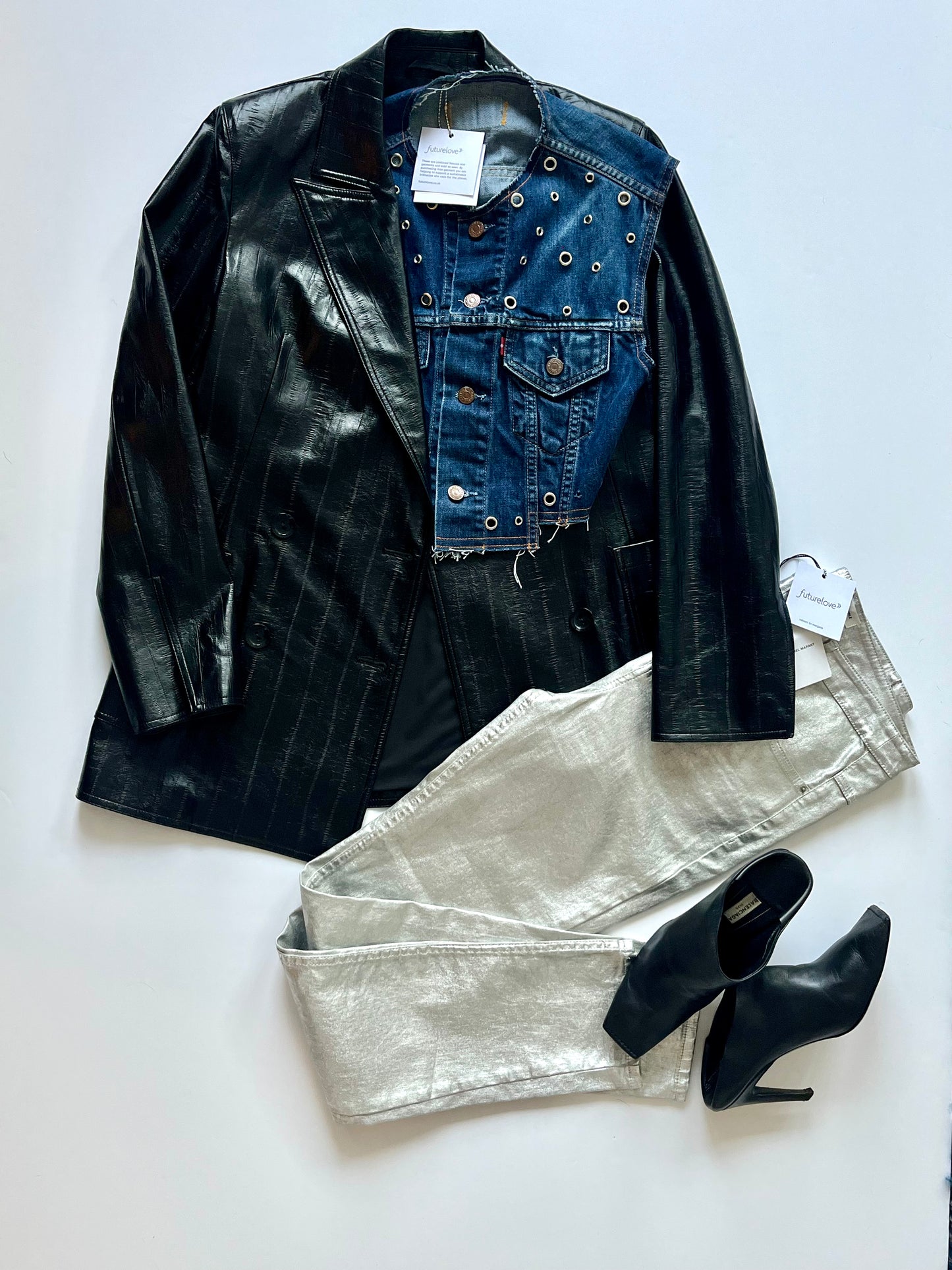 Isabel Marant Etoile Silver Coated Jean