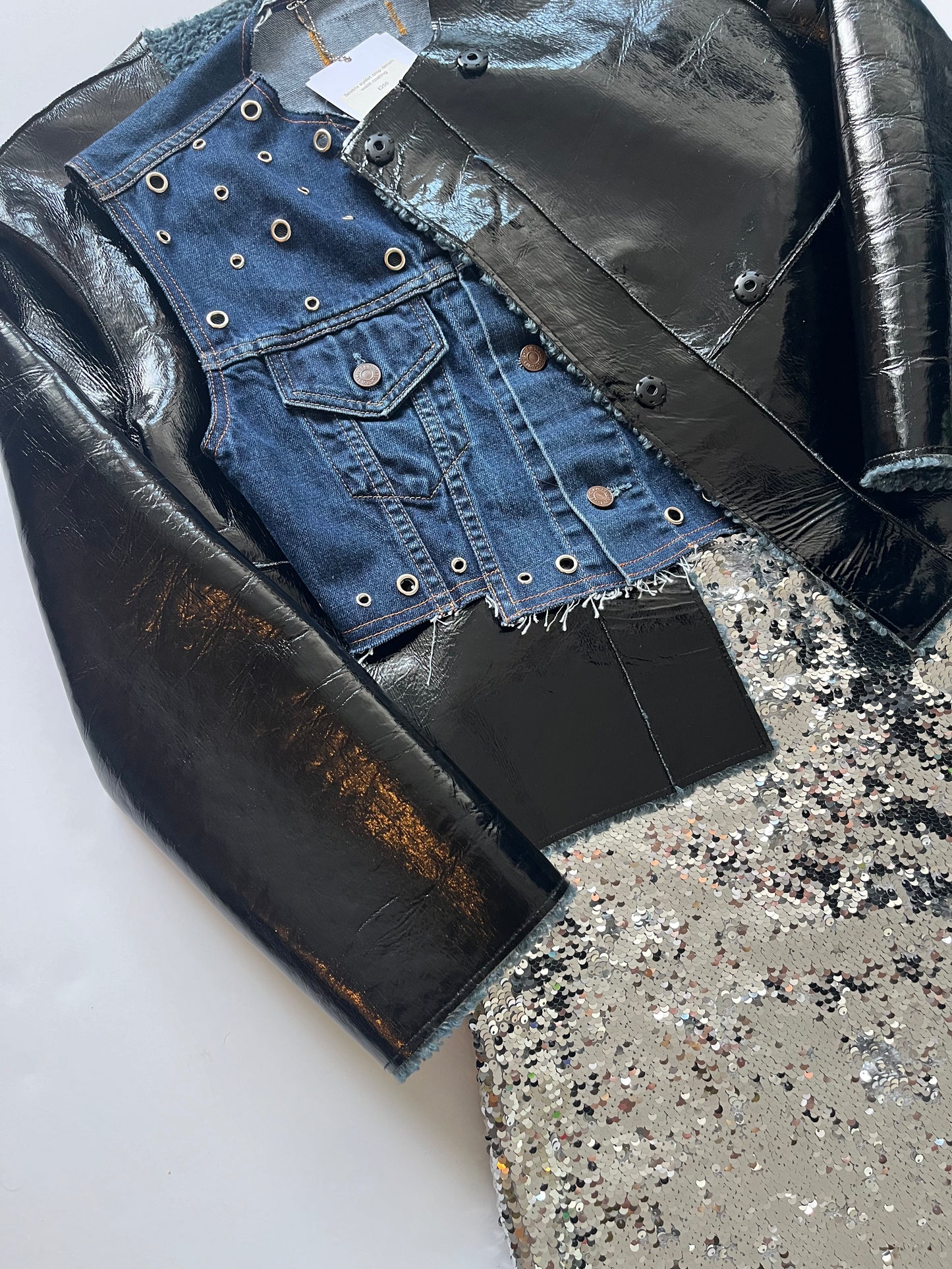 Beatrix Eyelet Cropped Denim Waistcoat
